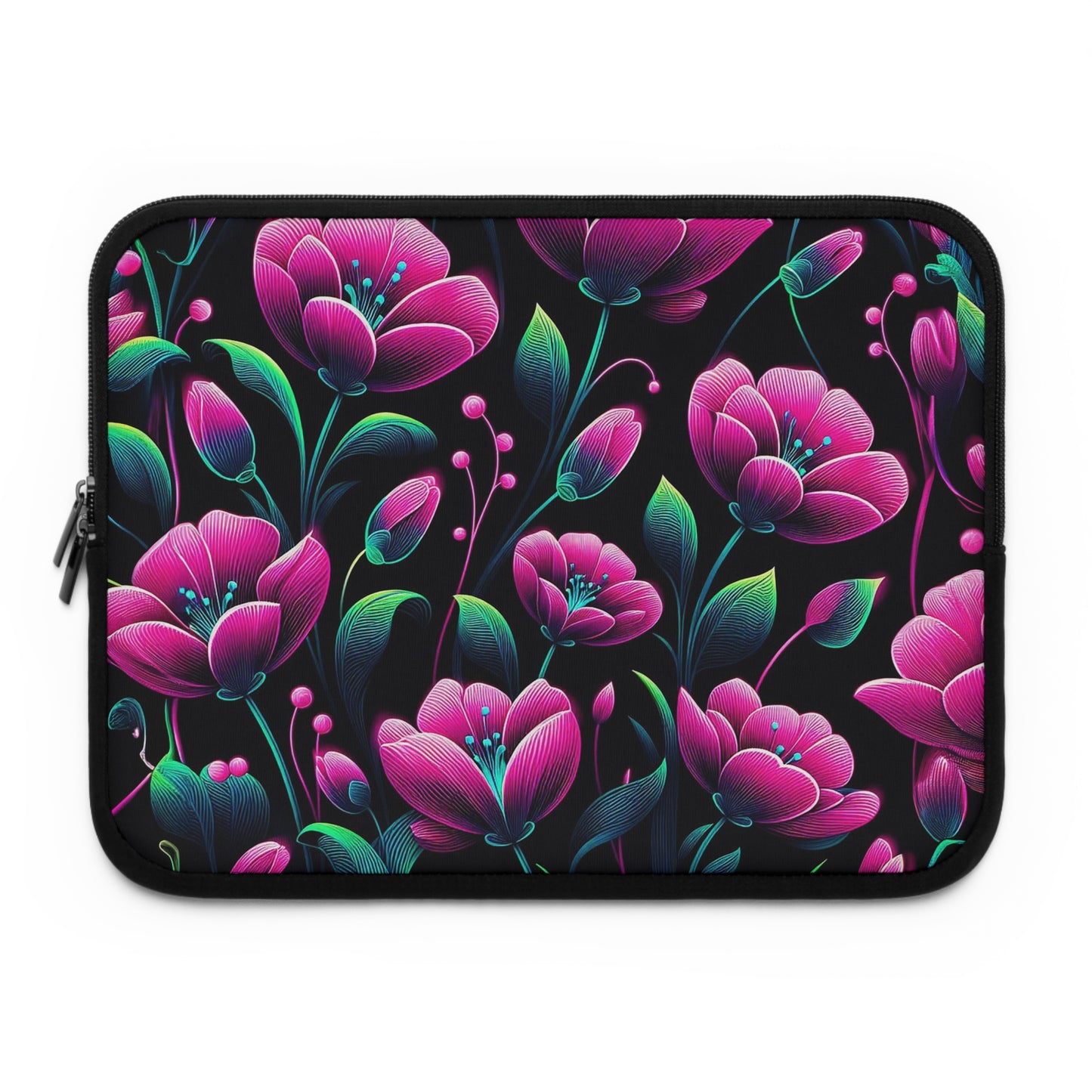 Neon Pink Flowers  | Laptop Sleeve