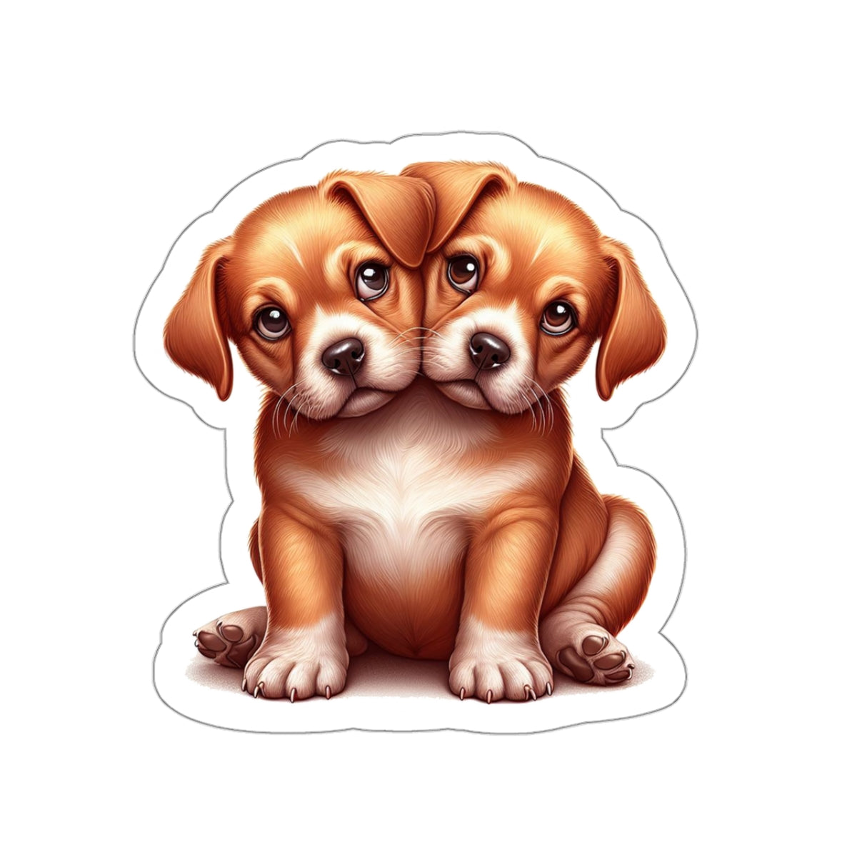 Two- Headed Pup | Kiss-Cut Stickers