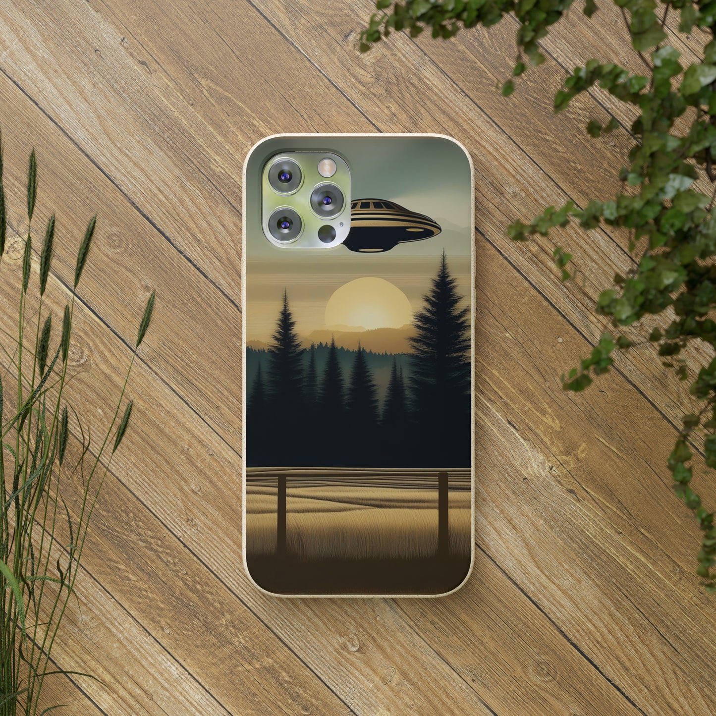 Ufo over Forest | Biodegradable Cases