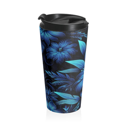 Cyan Blooms | Stainless Steel Travel Mug