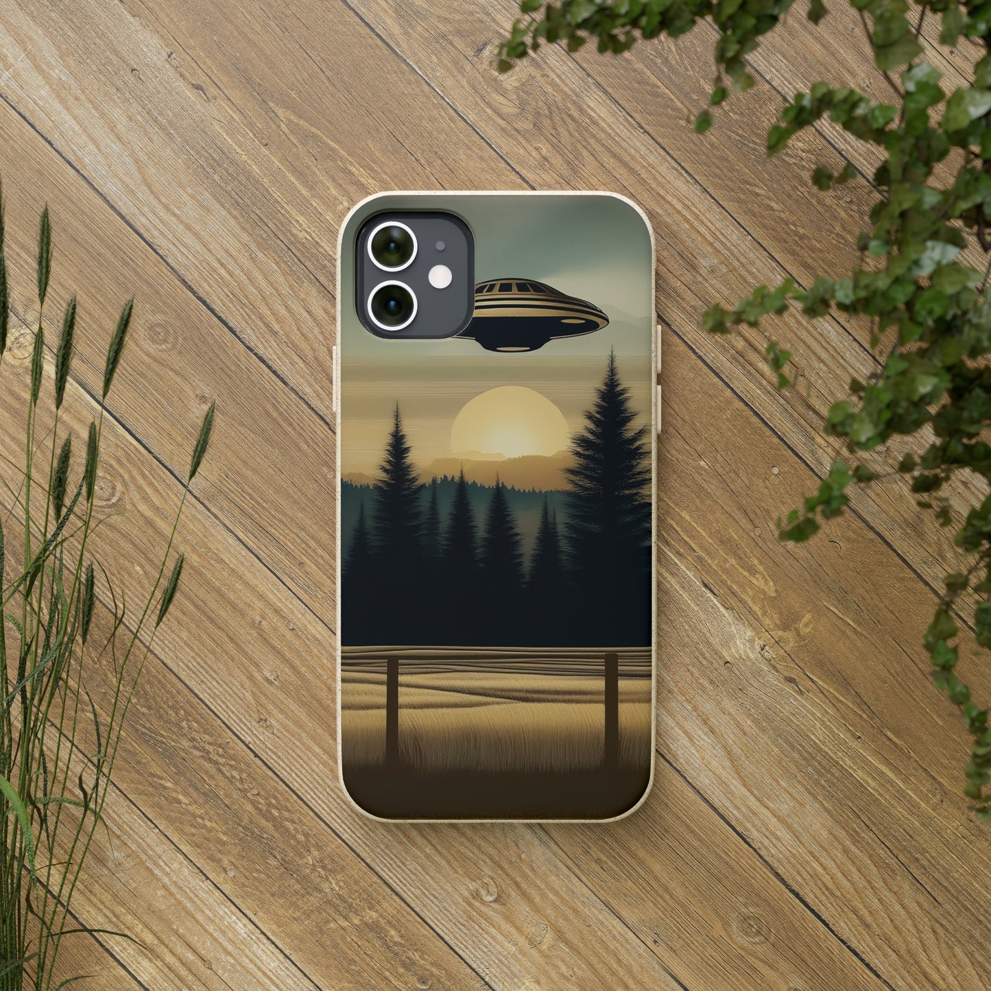 Ufo over Forest | Biodegradable Cases