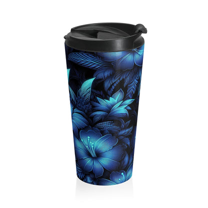 Cyan Blooms | Stainless Steel Travel Mug