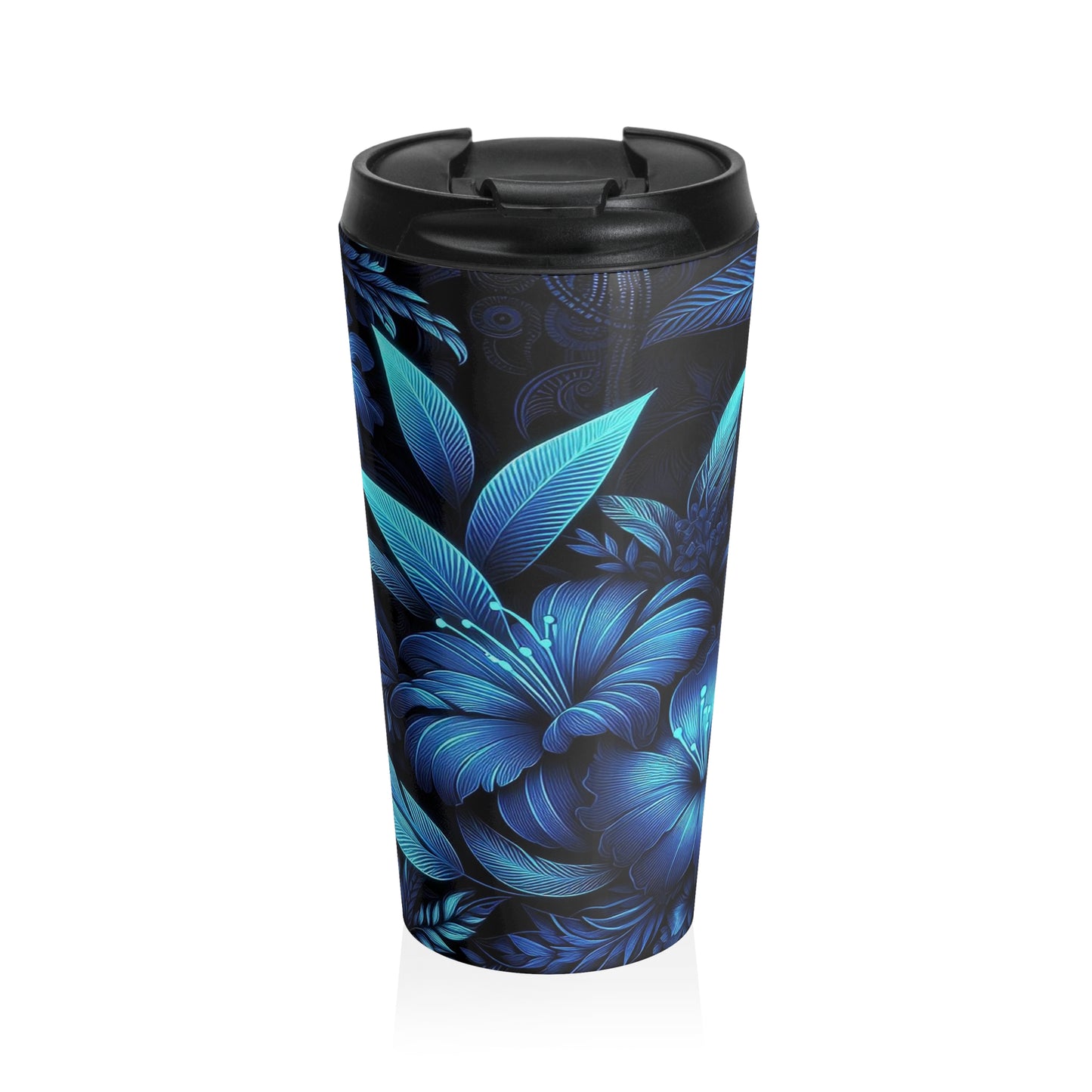 Cyan Blooms | Stainless Steel Travel Mug