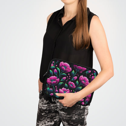 Neon Pink Flowers  | Laptop Sleeve