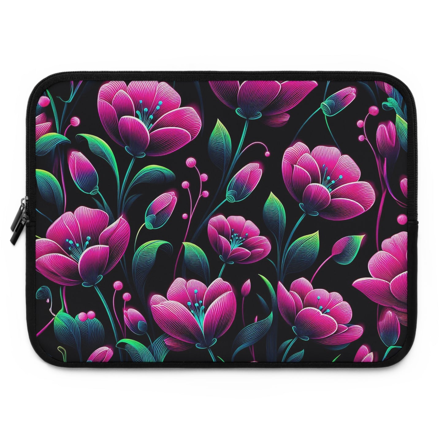 Neon Pink Flowers  | Laptop Sleeve